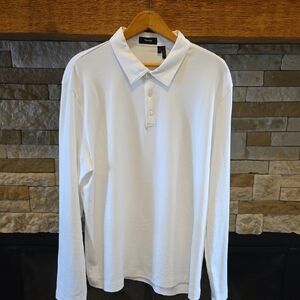 Theory Classic White Long Sleeve Polo
